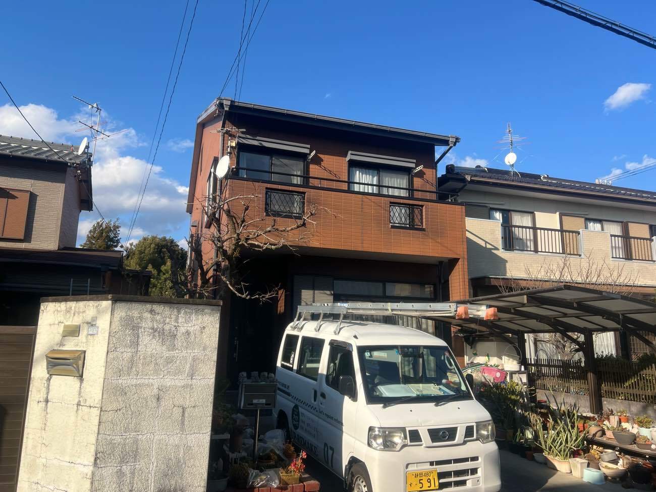 静岡市清水区上清水町にある外壁塗装前の住宅正面