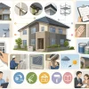 40?45坪の外壁塗装費用はいくら？相場と価格差の理由を解説を説明するAI生成イラスト