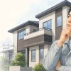 50?60坪の外壁塗装費用はいくら？相場と節約ポイントを解説を説明するAI生成イラスト