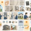 外壁塗装とは？費用・時期・塗料・工程・業者選びを基礎から解説を説明するAI生成イラスト
