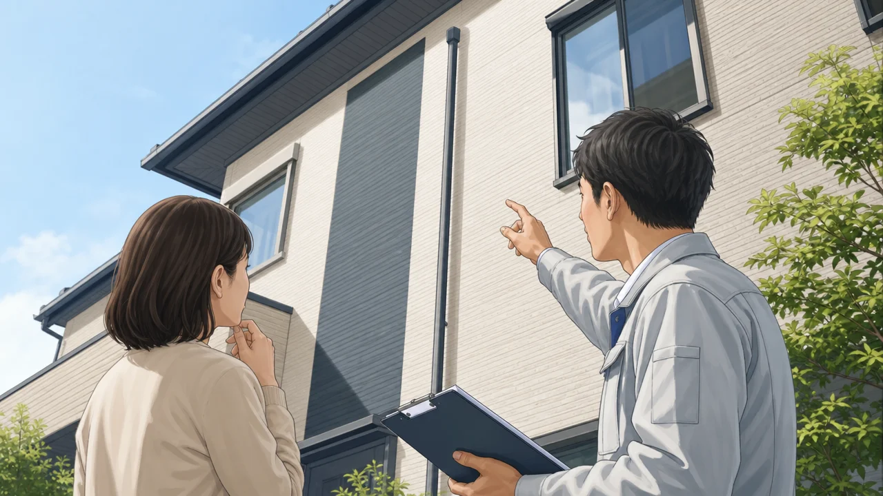 ハウスメーカーの外壁塗装費用｜専門店との違いと選び方を解説を説明するAI生成イラスト