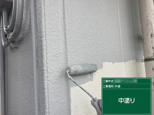 外壁のメイン部分の中塗り