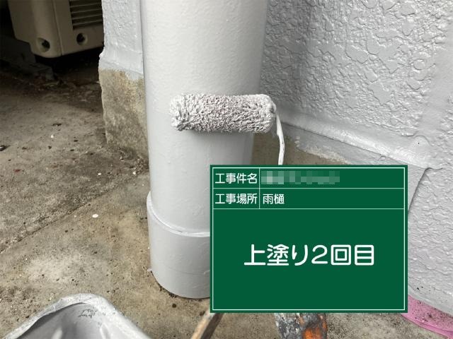 樋の2回目の上塗り