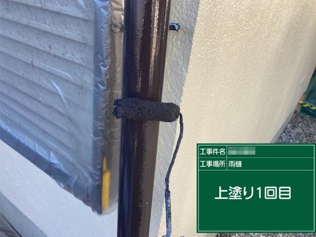 樋の1回目の上塗り