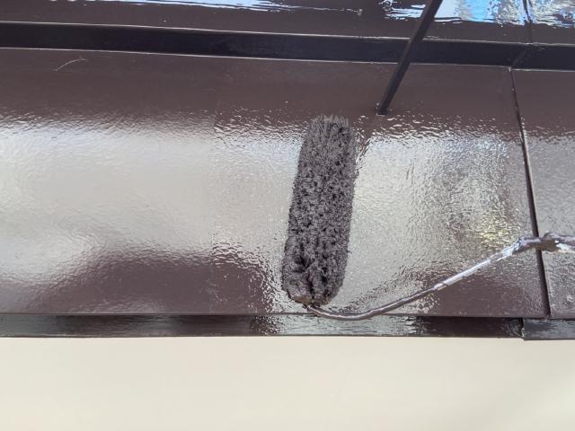 破風の2回目の上塗り