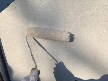 門塀の2回目の下塗り