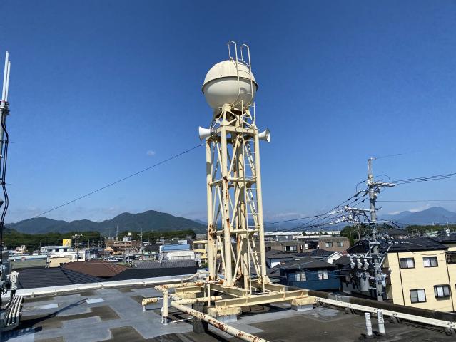 錆が見られた屋上架台の鉄部
